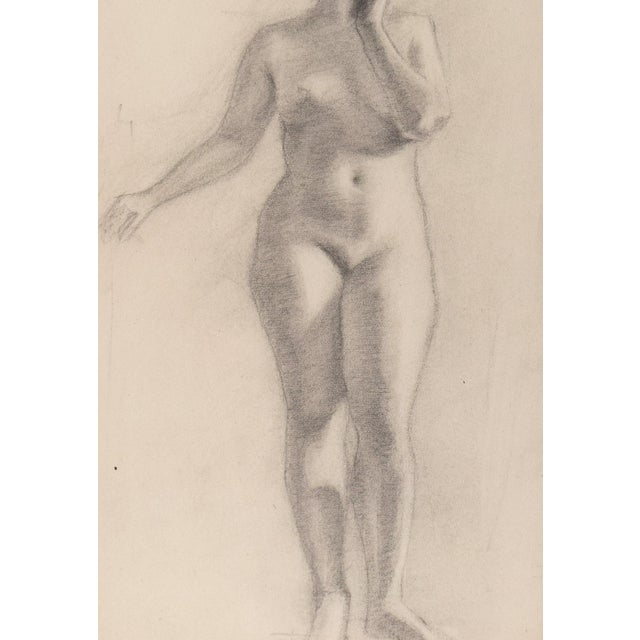 Antique Realist Graphite Nude Female Figure Study by Anne Neumark 1928 For Sale In New York - Image 6 of 7