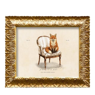 Contemporary Reproduction Art Print of Vintage "Parlor Fox", Framed For Sale