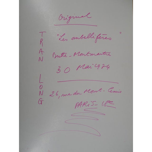 Mara Tran Long, Jeune fille en fleur, les ombellifères, 1974, Oil and Gouache on Panel For Sale - Image 8 of 9