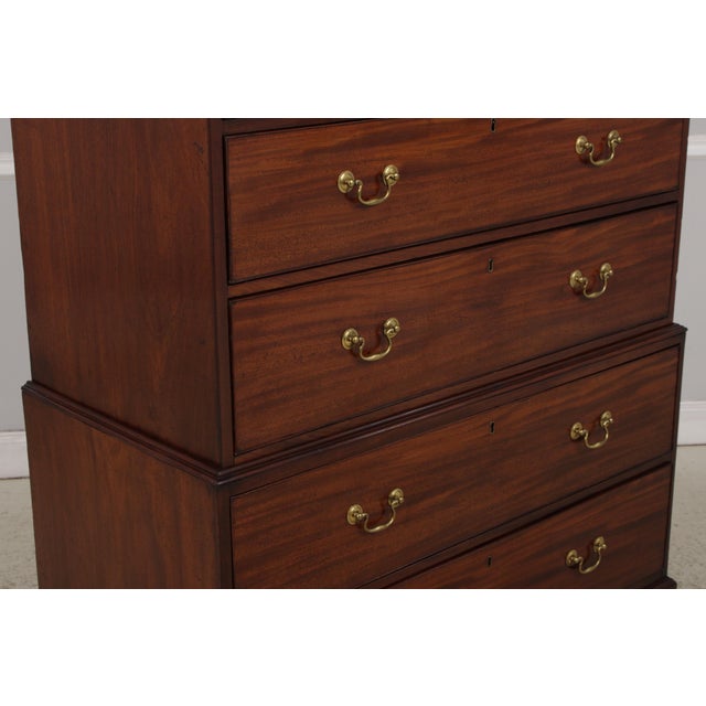 Brown Antique 19th Century Chippendale Style Mahogany Chest on Chest For Sale - Image 8 of 12