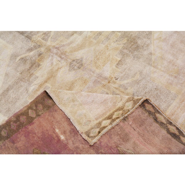 Vintage Turkish Oushak Hand Knotted Wool Rug, 6'7''x14'5'' For Sale In New York - Image 6 of 6