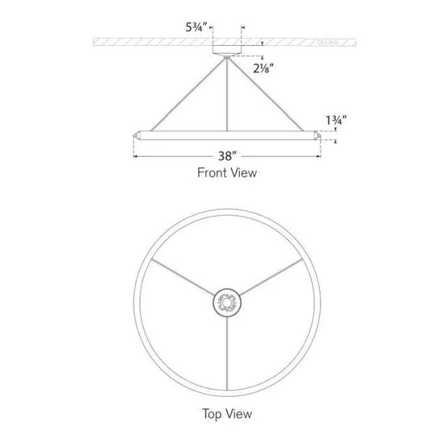 Modern Peter Bristol for Visual Comfort Signature Encircle 38" Ring Chandelier in Bronze For Sale - Image 3 of 3