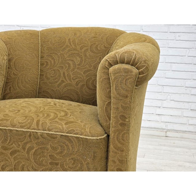 Green Vintage Danish Relax Chair in Light Green Furniture Wool, 1950s For Sale - Image 8 of 18