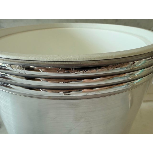 Plastic Vintage Ice Bucket With Lucite and Silver Foil Finish For Sale - Image 7 of 8