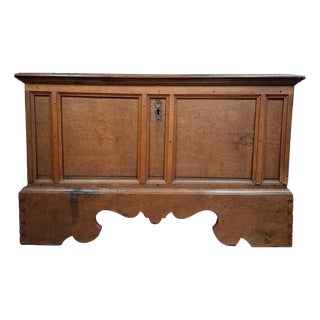 18th Century Rustic Oak Chest with Molded Panels For Sale