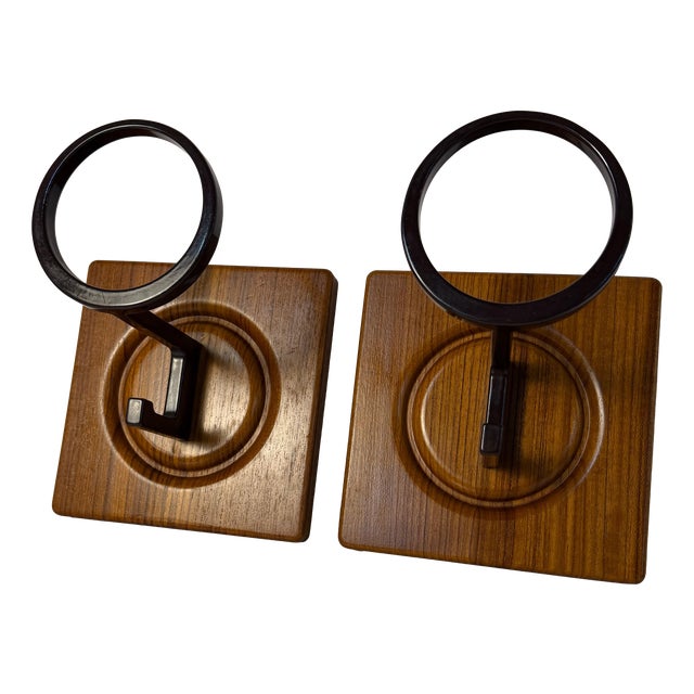 Wall Hooks in Teak by Sudbrock, Set of 2 For Sale