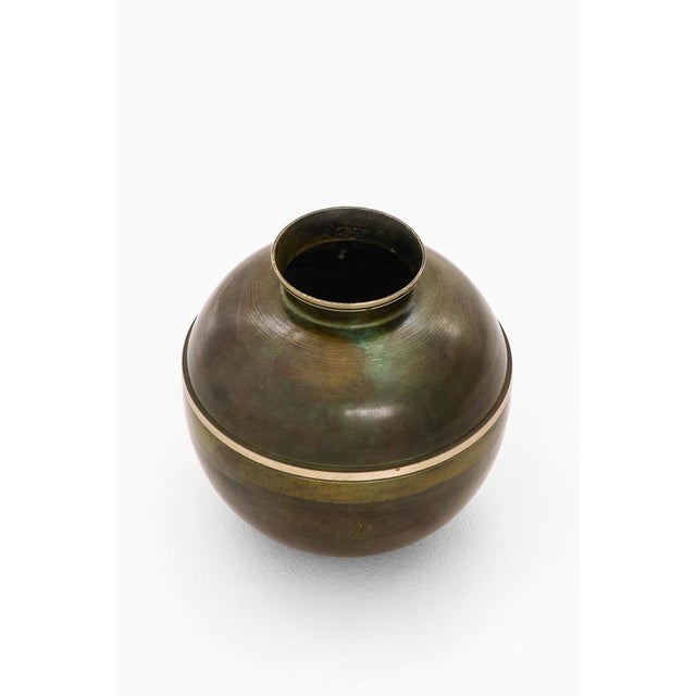 1930s Art Deco Vase in Brass and Bronze from Birka Metall, 1930s For Sale - Image 5 of 6