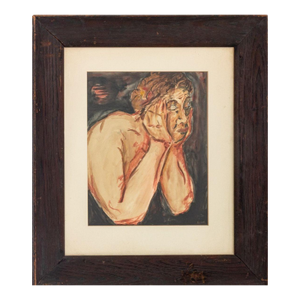 Charles Blum Portrait of a Man Mix Media on Paper