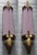 1940s Pair Skyscraper Vintage 1940s Art Deco Wall Sconces Fixture Brass & Opaline Pink Glass Rod Ship Light For Sale - Image 5 of 6