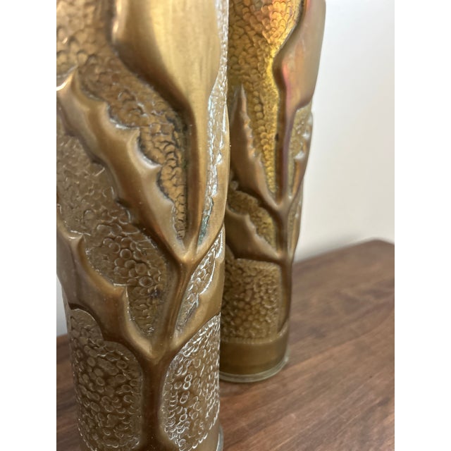 Stunning Pair of World War I Trench Art Vases - France For Sale In Los Angeles - Image 6 of 16