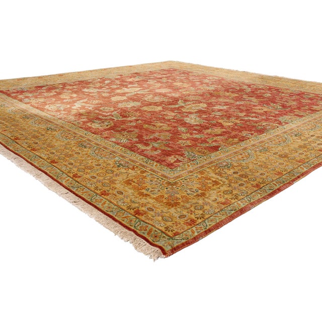 79401 Vintage Egyptian Tabriz Rug, 10'01 x 10'04. The Nile Court Garden: A Vintage Egyptian Tabriz Masterpiece of Refined...