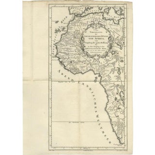 Uncoulored Original Antique Map of Western Africa, 1749 For Sale