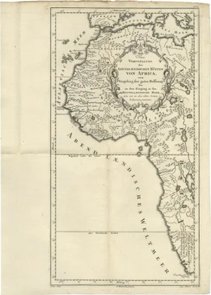 Uncoulored Original Antique Map of Western Africa, 1749
