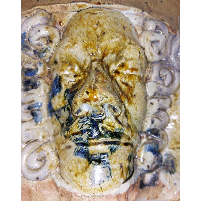 Ceramic Contemporary George Gilbert Sculpture Ceramic Pottery Gothic Faces Large Accent Bowl For Sale - Image 7 of 17
