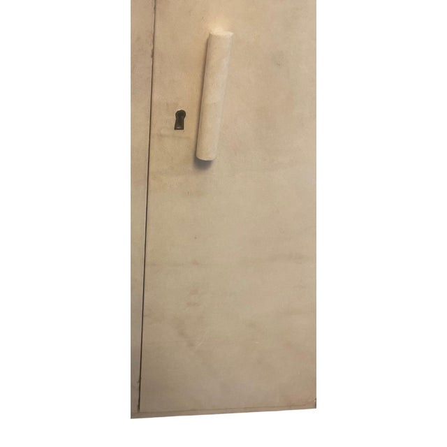 Parchment-Covered Four-Door Sideboard in the Manner of Samuel Marx. u.s.a. 1940s For Sale In Los Angeles - Image 6 of 7