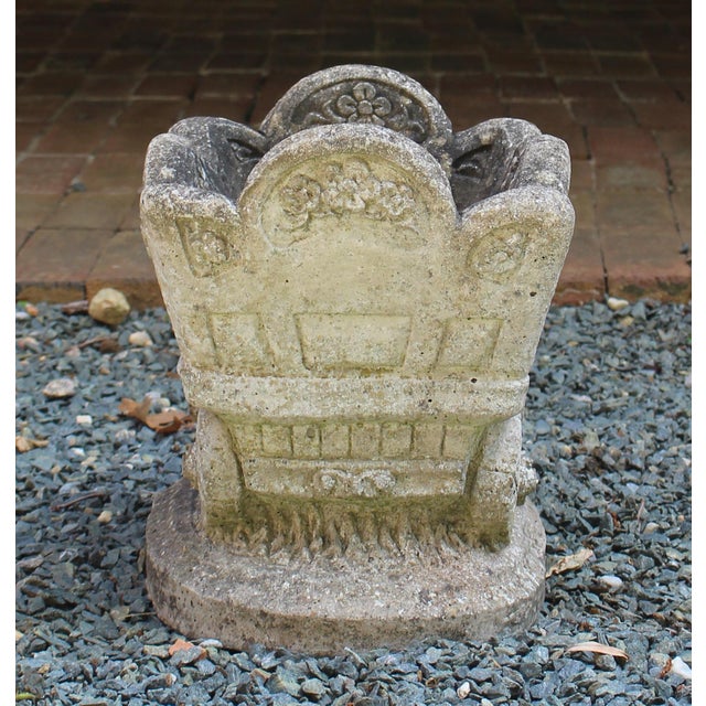 Mid-20th Century English Cast Stone Mine Shaft Cart Form Planter For Sale - Image 4 of 7