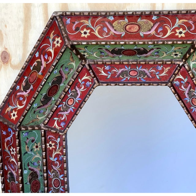 Spanish Colonial Style Giltwood and Verre Églomisé Mirror For Sale - Image 10 of 18