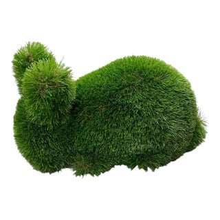 Faux Grass Topiary Bunny Rabbit Garden Sculpture For Sale