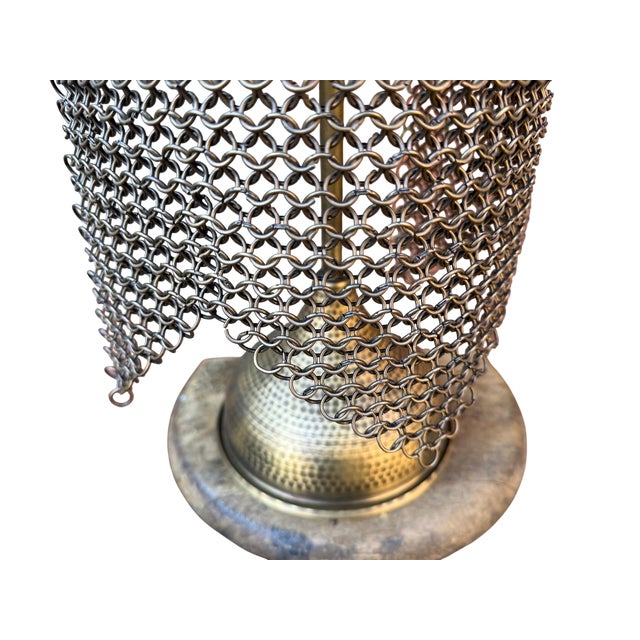 Metal Jeweled Engraved Brass Helmet For Sale - Image 7 of 18
