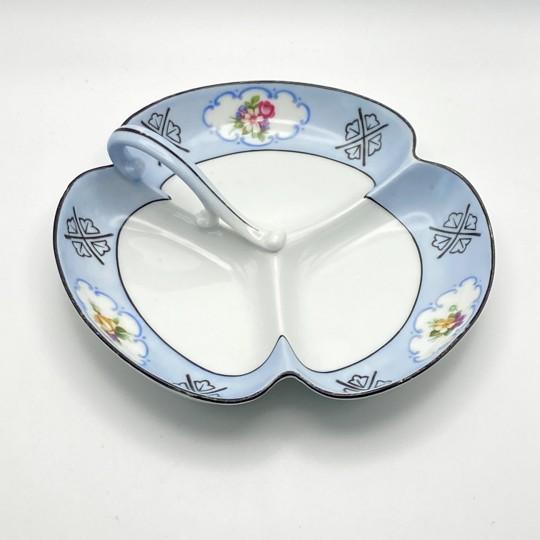 Vintage Reinhold Schlegelmilch Porcelain Divided Trefoil Candy Dish With Flowers For Sale In Philadelphia - Image 6 of 16