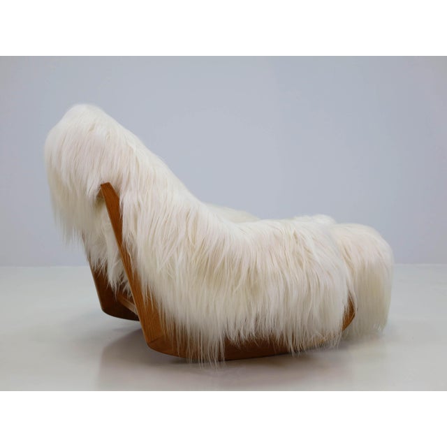 Large Tibetan Goat Fur Yeti Rocking Chair by Mario Scheichenbauer for Elam, Italy, 1968, in Very Good conditions. Designed...