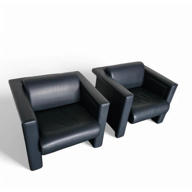 Pair / Trix and Robert Haussmann / Leather Chairs by Knoll This piece has an attribution mark, I am sure that it is...