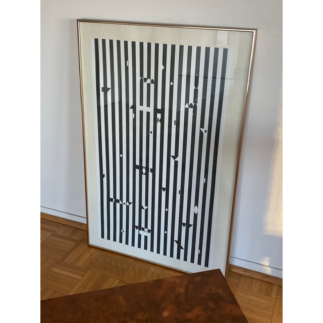 Yaacov Agam Rare Original Color Silkscreen Espace Op Artwork For Sale - Image 10 of 11