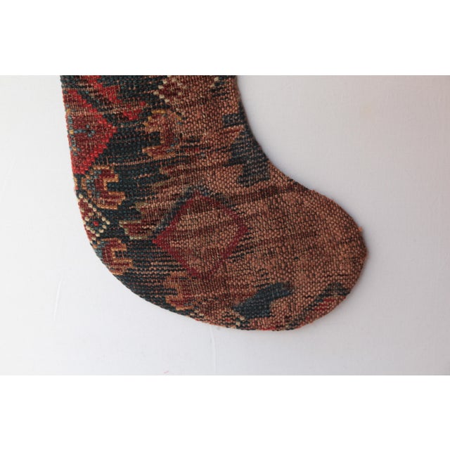 Luxury Antique Rug Stocking – One of a Kind Handmade Wall Hanging Home Decor For Sale - Image 4 of 6