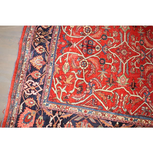 Textile Antique Zabihi Collection Jewel Toned Persian Bidjar Rug For Sale - Image 7 of 12
