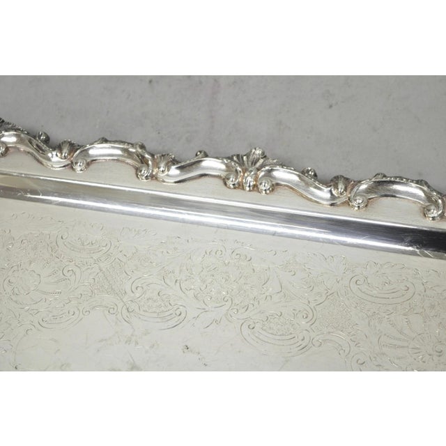 Vintage Bristol 132 Victorian Silver Plated Narrow Serving Platter Bar Tray For Sale - Image 11 of 15