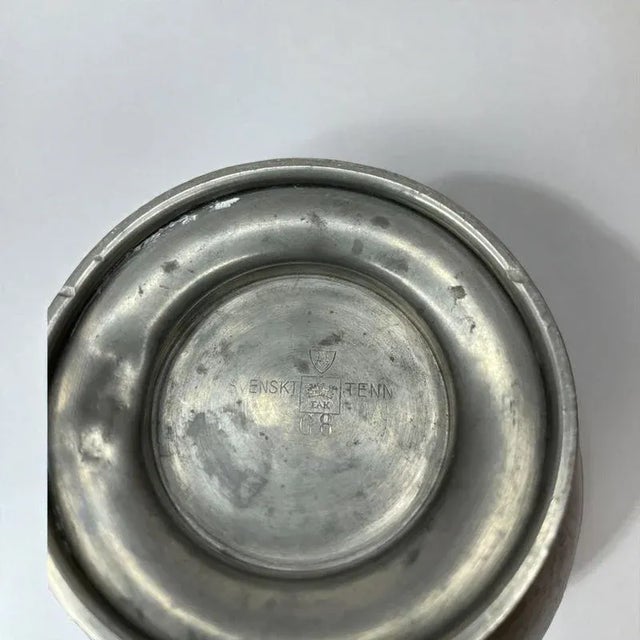 Swedish Modern Pewter Vase attributed to Nils Fougstedt for Svenskt Tenn, Sweden, 1933 For Sale - Image 6 of 8