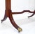 Brown Yew Wood Drop Leaves Two Drawers Low Profile Brass Feet Desk Console Table MINT For Sale - Image 8 of 18