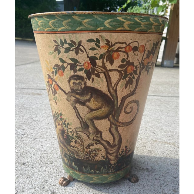Mid 20th Century Mario Lopez Torres Style Monkey Trash Can Wastebasket For Sale - Image 12 of 13