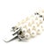 Vintage Retro Multi-Strand Pearl and Sapphire 14k White Gold Bracelet For Sale - Image 9 of 15