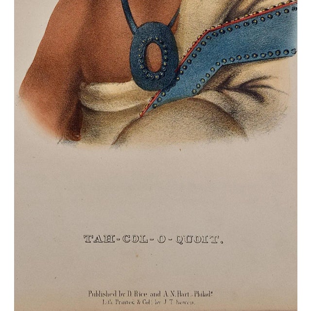 Mid 19th Century Tah-Col-O-Quoit: Original 19th Century Hand-Colored McKenney & Hall Lithograph, 1848 For Sale - Image 5 of 5