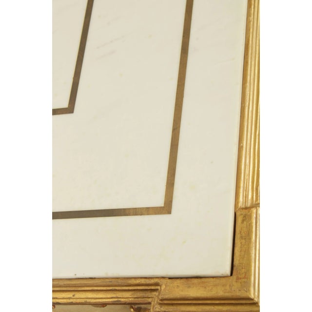 Wood Florentine Gilt Wood and Lacquered Vintage Marble Top Consoles - a Pair For Sale - Image 7 of 13