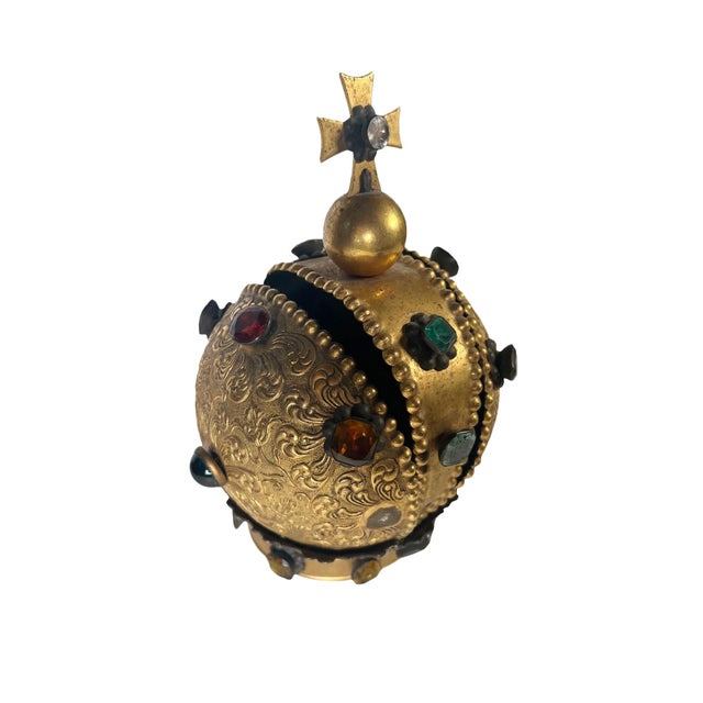 Early 19th Century Bronze Dore Italian Crown With Jewels For Sale In Dallas - Image 6 of 9