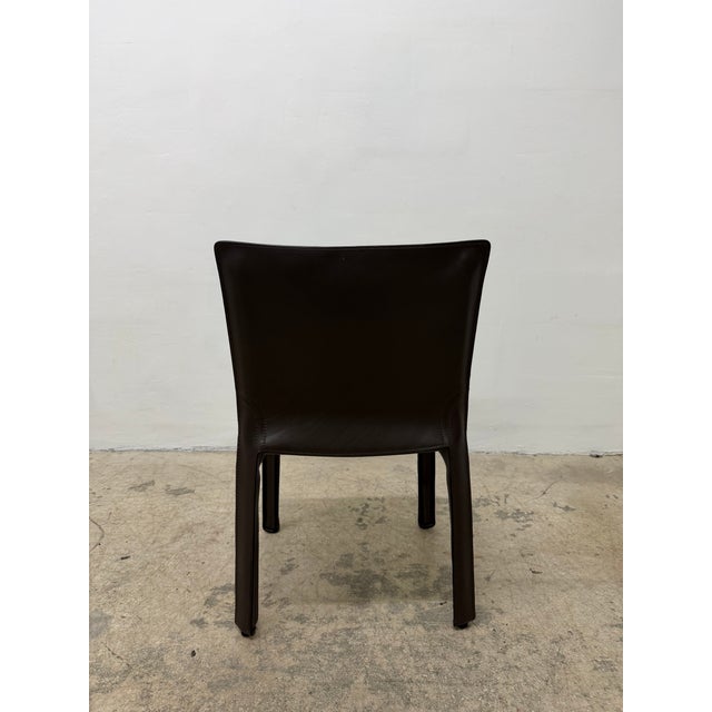 Brown Mario Bellini Cab 413 Brown Leather Dining Chairs for Cassina - Set of Six For Sale - Image 8 of 18