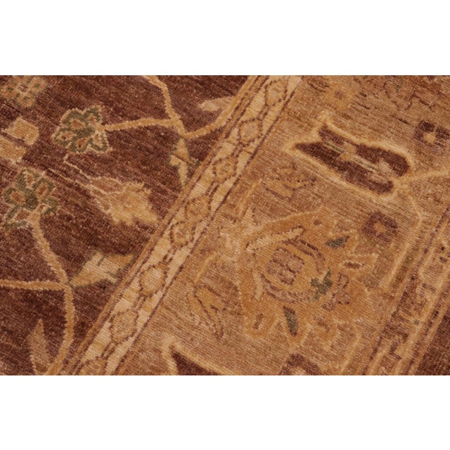 Tan Classic Ziegler Brown Tan Hand-Knotted Wool Rug - 8'2'' X 10'1'' For Sale - Image 8 of 8