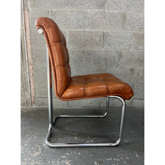 Set of Four Mid-Century Modern Chrome Dining Chairs in the Milo Baughman Style. Circa 1970s. For Sale - Image 17 of 18