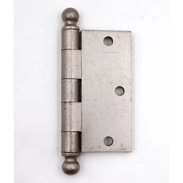 Late 20th Century Vintage Classic 3.5 X 3.5 In. Brushed Steel Butt Door Hinge For Sale - Image 5 of 5