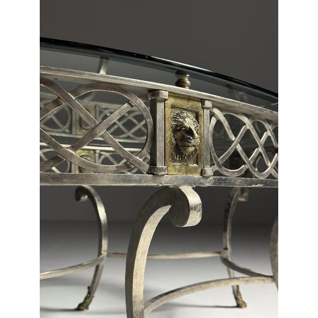 Empire Metal Coffee Table with Glass Top, 1980s For Sale - Image 8 of 18