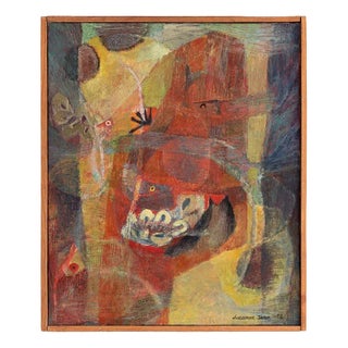 Suzanne Jean, Fonds Marins, 1952, Oil Painting on Canvas For Sale