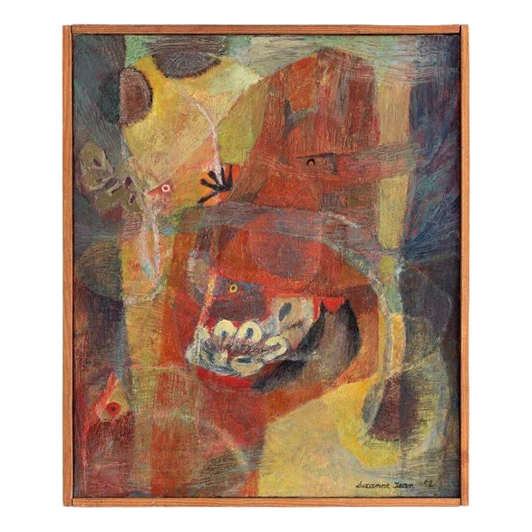 Suzanne Jean, Fonds Marins, 1952, Oil Painting on Canvas For Sale