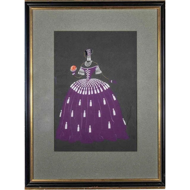 Erté, La Traviata, Clara, 1st Act, Gouache on Paper, 1951 For Sale - Image 4 of 4