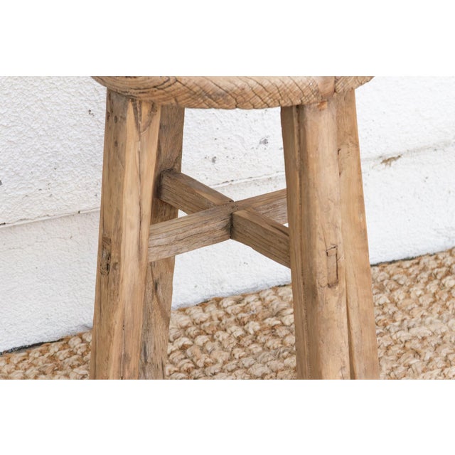 Wabi Sabi Antique Wood Stool For Sale In Los Angeles - Image 6 of 8