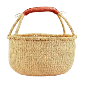 African Bolga Woven Natural Basket
