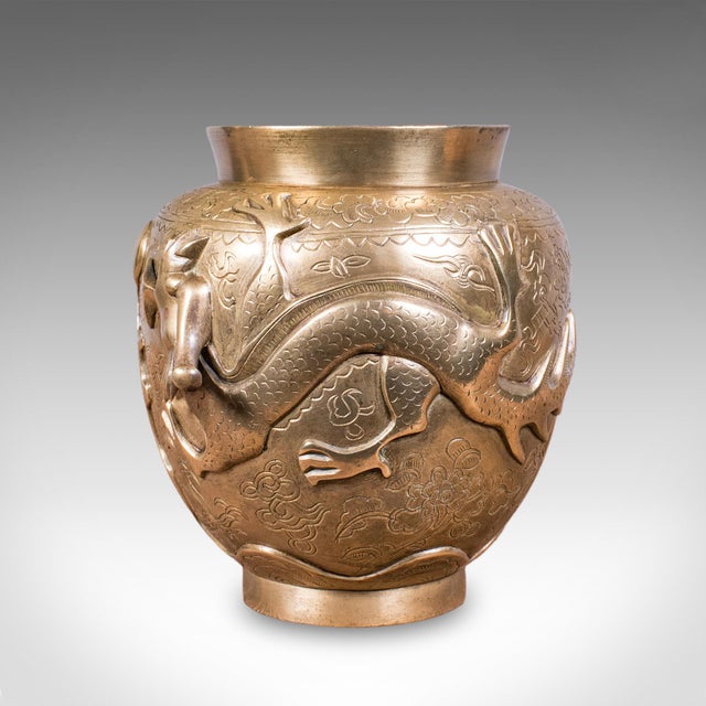 1900 - 1909 Antique Flower Urn, Oriental, Bronze, Dragon Motif, Posy Vase, Victorian, c.1900 For Sale - Image 5 of 10