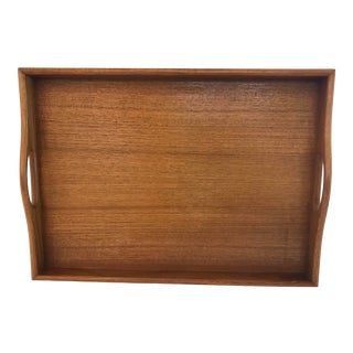 Vintage Wooden Handled Tray For Sale