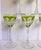Glass 1930s Moser Lady Hamilton Green Overlay Crystal Wine Glasses, Set of 7 For Sale - Image 7 of 10